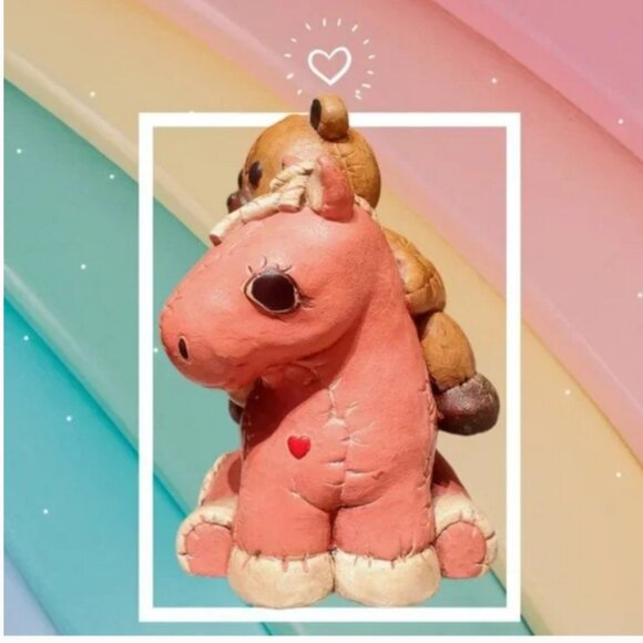 Teddy Bear on Pony Figurine Coin Saver - Picture 3 of 5